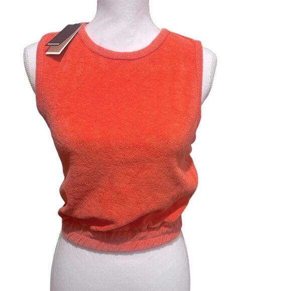 NWT Monrow women's Terry cloth Georgia Peach sleeveless tank top size xxs - Picture 3 of 11